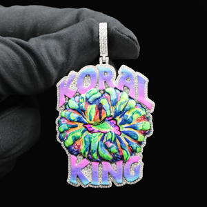 Collier pendentif en acier inoxydable personnalisé avec CZ et diamants glacés - Style hip-hop unisexe - Prix d'usine - Product Image 3