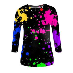 T-shirts en velours côtelé pour femmes, coupe ajustée, manches courtes, séchage rapide et respirant, écologiques, haute qualité, prix de gros - Product Image 5