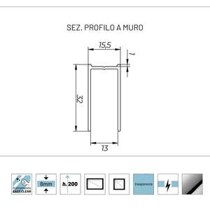 Ix Lily S8523 8 mm Box doccia ad angolo con due porte a battente 80X80 cm configurazione regolabile - Product Image 2
