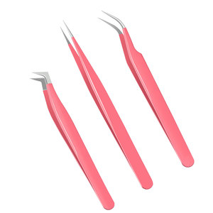 Pinzas para pestañas de alta calidad, pinzas para pestañas de acero inoxidable, pinzas para pestañas recubiertas de Color azul, instrumentos de belleza - Product Image 1