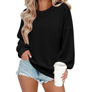Sudadera de Algodón de Lujo para Mujer, Manga Larga, Cuello Redondo, Nuevo Diseño, Color Sólido, Cómoda, Informal, para la Temporada de Invierno, Hecha en Bangladés - Product Image 1