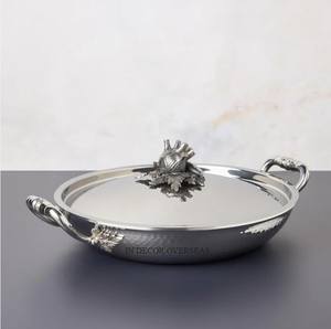 Superventas plata brillante pulido Acero inoxidable martillado textura Ruffoni guisos de cocina utensilios de cocina suministro de juegos de utensilios de cocina - Product Image 4