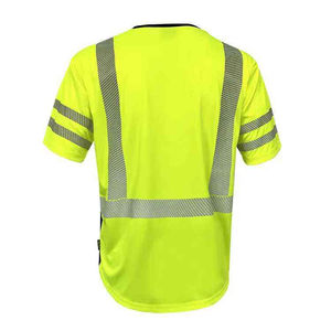Camiseta de Trabajo Personalizada al por Mayor, Uniforme de Seguridad, Ropa de Seguridad Reflectante de Alta Visibilidad, Camiseta de Manga Corta de Alta Visibilidad para Hombre - Product Image 2