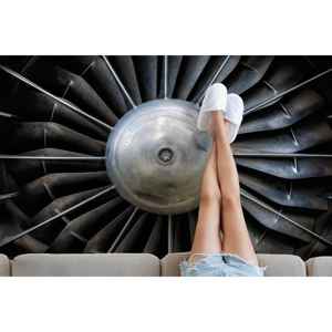 พรมลายกังหันอากาศยาน - พรมพิมพ์ลายดีไซน์ทันสมัย พรมบางแบบไม่ทอ - Product Image 3