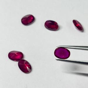 Rubíes Cultivados en Laboratorio, Forma Ovalada, Facetados, Color Sangre de Pichón, Piedras Preciosas Sueltas para Joyería, Rubíes Creados, Corindón, de 4x6 mm a 15x20 mm - Product Image 4