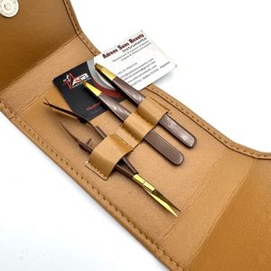 Pince à épiler de luxe en acier inoxydable durable avec logo personnalisé, pointe inclinée dorée, ciseaux à ressort, outil de beauté écologique et durable - Product Image 6