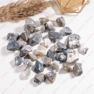 Vente en gros de pierres brutes de guérison, morceaux de cristal concassés en vrac, agate mousse, pierres sculptées, pierres brutes non polies Anshul Impex Art - Product Image 2