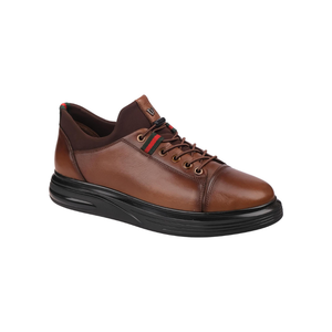 Chaussures de marche pour hommes en cuir véritable 6095, bout rond, lacets, semelle en caoutchouc amortie, vente en gros - Product Image 1