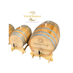 Baril à vin en chêne de haute qualité et durable, bains de glace pour whisky, rayé, 200L/300L/500L, style américain, cadeau d'affaires, usage domestique, VIETCHOICE - Product Image 1