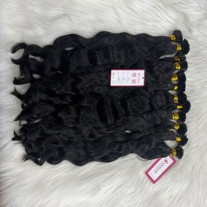 ที่ขายดีที่สุดธรรมชาติหยัก # 1B I-Tip เคราตินเคล็ดลับ Microlink นามสกุลผมมนุษย์ธรรมชาติไม่พันกันไม่ไหล - Product Image 2