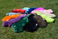 Tapis en peau de mouton teintée pour la décoration intérieure, style scandinave, adapté aux animaux domestiques, à poils moyens, fait main, tapis doux