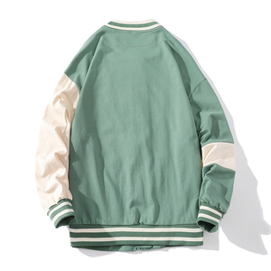 Manufacturer's New Winter Versity <b>Jacket</b> for Men Custom <b>Zipper</b> Coat Button Loose Simple Casual Style Versity <b>Jacket</b> - Product Image 3