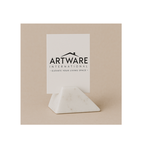 Porte-cartes de visite en marbre blanc unique en forme de demi-arche pour présentoir de bureau moderne, support de marque, décor de nom de bureau, pierre de qualité supérieure - Product Image 2