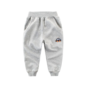 Pantalon de survêtement moderne et personnalisé pour enfants, pantalon en polaire confortable et décontracté pour garçons avec logo brodé en tricot de coton - Product Image 2