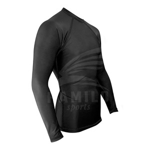 Camiseta de Compresión para Hombre 2024 con Logotipo Personalizado, de Alta Calidad, Transpirable, Tejida, Lisa, Casual, con Cuello Redondo y Manga Larga - Product Image 4