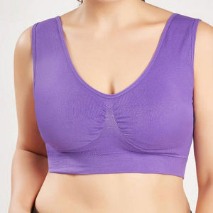 2025 nouveauté solide violet couleur extensible sport soutien-gorge pour femmes personnaliser tissu u-cou séchage rapide femmes Fitness soutien-gorge - Product Image 1