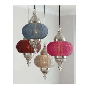 Lanterne suspendue faite à la main porte-lumière de thé éclairage décoratif indien en métal pour les intérieurs - Product Image 5