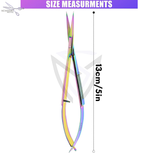 Tijeras de Resorte de Acero Inoxidable Rectas para Cejas, Recorte de Pestañas y Bordado, Certificación CE - Product Image 2