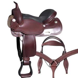 Silla de Montar de Cuero Genuino de Primera Calidad para Carreras Ecuestres Occidentales con Color y Logotipo Personalizados para Montar a Caballo - Product Image 1