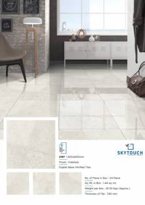 Azulejo de suelo de porcelana de cerámica con aspecto de mármol gris claro de estilo moderno, azulejos esmaltados pulidos de superficie brillante de alta calidad para interiores - Product Image 4