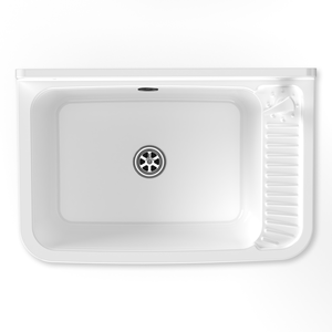 Lavabo de Resina Mongardi Multiusos de 58.3L x 38.5D para Interior y Exterior, Montado en la Pared, Resistente a los Ácidos, Dispensador Minimalista para Baño - Product Image 2