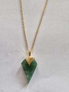 Best Selling 925 <b>Silver</b> Dainty <b>Chain</b> Pendant Necklace <b>for</b> <b>Women</b> 16x22mm Moss Agate Healing Natural Gold Vermeil Fine Jewelry - Product Image 2