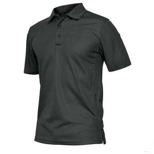 NOVEDAD DE VERANO 2025, camiseta Polo para hombre, diseño ajustado informal transpirable con camiseta de manga corta de Color sólido para exteriores, venta al por mayor - Product Image 5