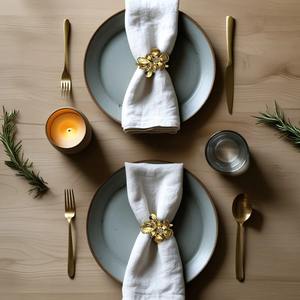 Elegant Brass Napkin Ring with Floral Design Ideal for Festive Table Settings Parties Weddings and Home Decor From India - Product Image 6