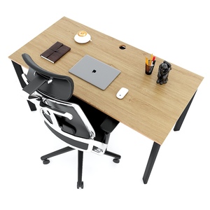 Escritorio de Oficina Contemporáneo Minimalista de 140x70cm con Revestimiento de Melamina y Patas Ovaladas de Hierro HBOV035 - Product Image 3