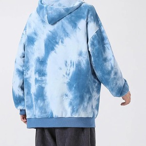 Haute qualité à la mode sweat à capuche Streetwear mode à manches longues à capuche manteau hommes cravate teinture fermeture éclair haut pour femme vêtements - Product Image 6