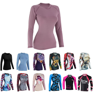 Rashguard OEM ODM Rash Guard woman Spandex Bjj Rash Guard Gym <b>Surfing</b> Diving Rashguard Compression MMA - Product Image 5