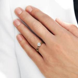 Zircon corte redondo minimalista relleno de oro 925 anillo de plata esterlina compromiso boda banda joyería fina venta al por mayor a granel hecho a mano - Product Image 4