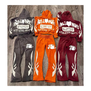 XL Custom <b>Men's</b> Winter Flared Tracksuit Set 100% Cotton Windproof Breathable Stacked <b>Joggers</b> <b>Tapered</b> Sweatsuit Logo Sustainable - Product Image 6