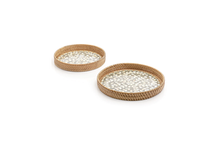 Plateau de table en rotin de forme ovale de qualité exclusive dernière conception MOP travail alimentaire noix Fruits rotin herbe de mer plateau de service - Product Image 3