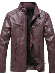 Recién llegados primavera otoño felpa nueva moda de ocio hombres chaqueta de cuero abrigo adelgazante motocicleta hombres usan chaqueta para hombres - Product Image 3