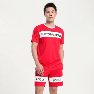 OEM เสื้อยืดแขนสั้นสำหรับผู้ชาย,ชุดเสื้อแขนสั้นสำหรับเล่นกีฬาและกางเกงขาสั้นสำหรับฤดูร้อน - Product Image 5