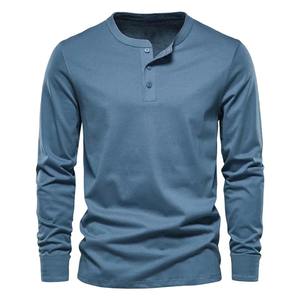 Printemps et automne nouvelle chemise pour hommes à manches longues col rond T-shirt Underlay Top - Product Image 1