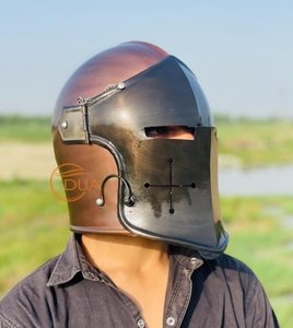 หมวกบาร์บูต้ายุคกลาง ทำด้วยมือจากเหล็ก พร้อมกระบังหน้า สำหรับนักรบครูเสด ใช้สำหรับการแสดง แสดงนิทรรศการ หรือสะสม - Product Image 5