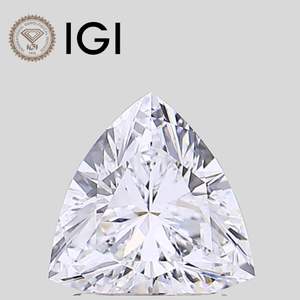 Diamant de laboratoire trillion 3 carats F VVS2, taille trillion, certifié IGI - Product Image 1