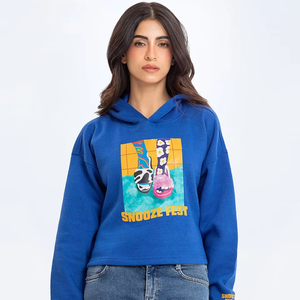 Sweat-shirts et sweats à capuche décontractés pour femmes grandes tailles, logo personnalisé OEM, polaire uni, sweat à capuche graphique court pour femmes - Product Image 1