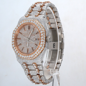 นาฬิกาข้อมือผู้ชายทรงสี่เหลี่ยมจัตุรัส ระบบจักรกล ดีไซน์หรูหราสไตล์โบราณ ประดับเพชรโมอิสซาไนต์ VVS หน้าปัดคุณภาพพรีเมียม สายสแตนเลส - Product Image 4