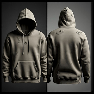 เสื้อฮู้ดดี้ทรงบ็อกซี่ขนาดใหญ่พิเศษสำหรับผู้ชาย ผ้าฝ้าย 100% หนานุ่ม อุ่นสบายสำหรับฤดูหนาว ไม่เป็นขุย น้ำหนัก 430 กรัม - Product Image 2