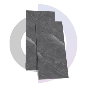 GEMMA NERO 9mm Carreaux en porcelaine polie 600x1200MM / 24X48 Carreaux en brique réfractaire de qualité supérieure au design moderne et classique certifiés CE - Product Image 1