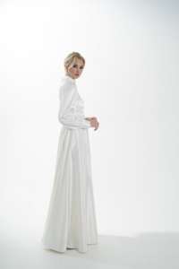 Robe abaya slim pour femmes musulmanes Robe de mariage modeste et exclusive couleur ivoire sans cape - Product Image 5