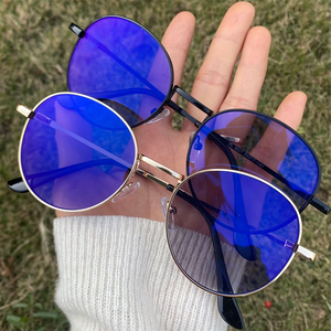 Lunettes photochromiques avec monture UV400, cercle simple en alliage, verre anti-reflet, lumière bleue, hommes, femmes, unisexe, verre photochromique pour femmes - Product Image 1