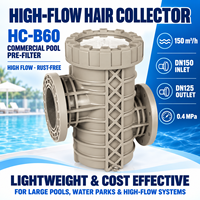 Penyaring Rambut Kolam Renang & Taman Air Komersial 150 M³/Jam Berbahan PP yang Diperkuat Dengan Inlet Dn150 dan Outlet Dn125