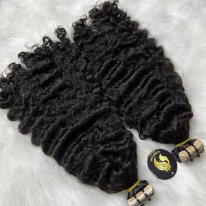 Extensions de cheveux humains bruts vierges bouclés birmans en bande à double tirage du Vietnam - Product Image 5