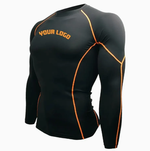 Sublimation Printed Spandex Quick-dry Men Compression Shirt Top Long Sleeve Sports Baselayer Running Dry Rash <b>Guard</b> - Product Image 5
