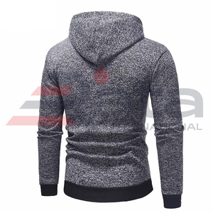 100% Cotton Pullover Hoodies for Men OEM Customizable Logo Slim Fit Sportswear in Solid <b>Flannel</b> Styles for Winter - Product Image 5