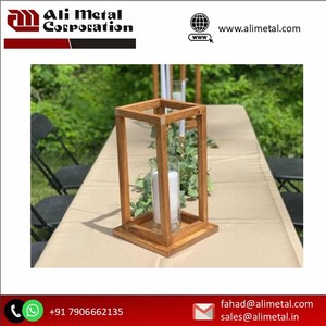 Granja decorativa Vintage linterna de madera portavelas de madera para el hogar sala de estar Mantel Patio Mesa Navidad festivo otro - Product Image 4